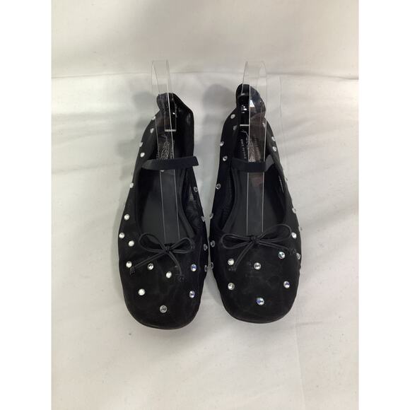 Free People 'Shine For You' Black Ballet Flats Size US 10 - Picture 2 of 5